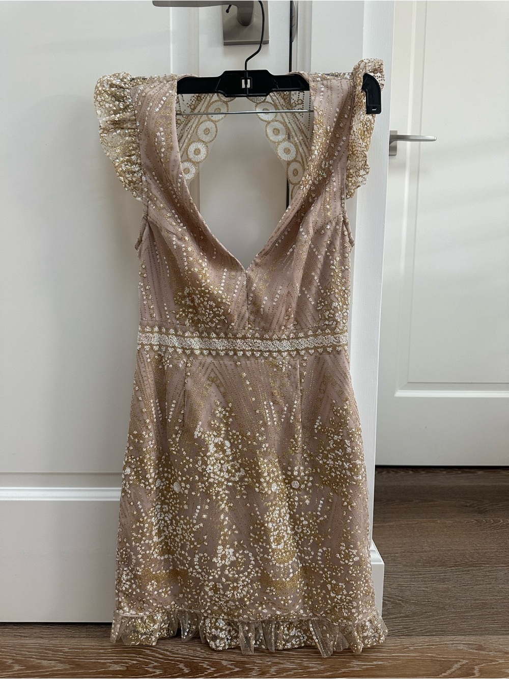 Hello Molly Champagne Sequin Mini Dress